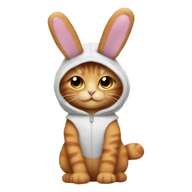 standing cat plushie IN A BUNNY COSTUME sticker