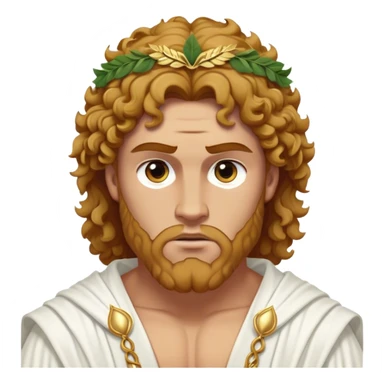 Cinematic Realistic Hercules Portrait, depicted as a classical Greek hero merging the fierce masculinity of Hercules with the refined face of Michelangelo's David. His light tan, chiseled skin glows with timeless strength, and his thick, curly, golden brown hair cascades in natural, sculpted curls reminiscent of a warrior’s mane. Draped in a flowing white robe with delicate golden accents and crowned with a traditional Greek laurel wreath, his intense, determined eyes exude noble might, all rendered under dynamic natural lighting with a mythic, radiant glow. sticker