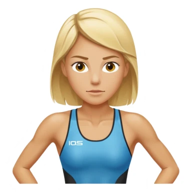 Blonde girl triathlete sticker