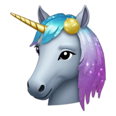 Licorne paillettes sticker