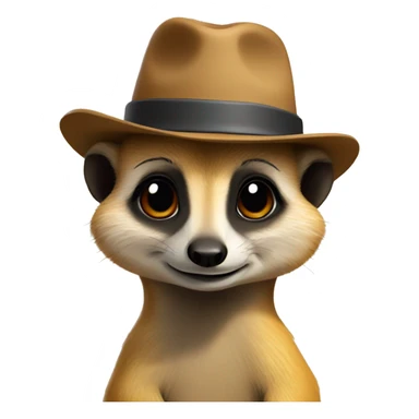 A meerkat with a hat sticker