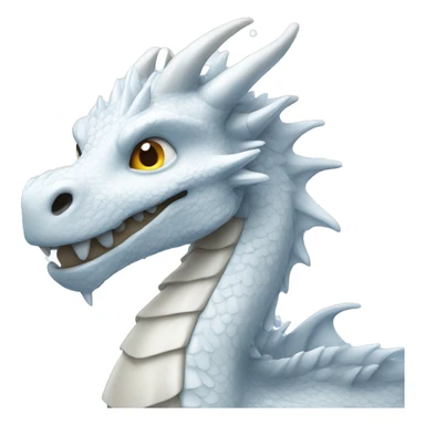 White dragon with snowflakes sticker