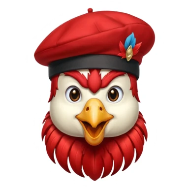 rooster with beret sticker
