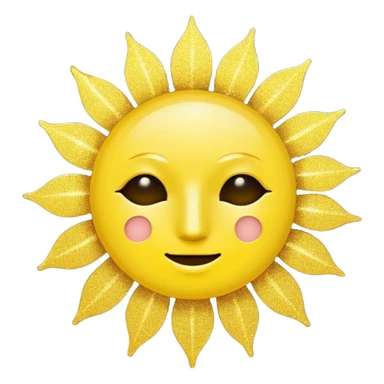 sun in 2d golden glitter in colour without face sticker
