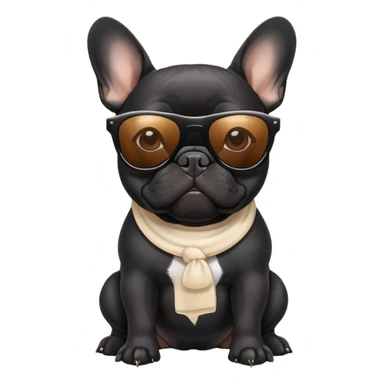  Black French bulldog sunglasses  sticker