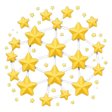 small star constellation with yellow stars and lines connecting each star sticker