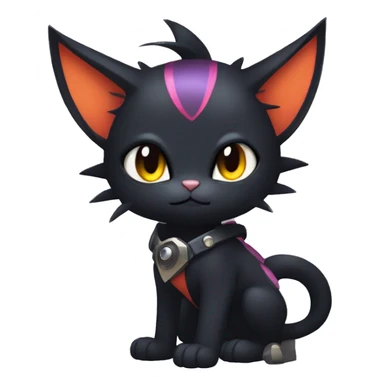 Cool Cute Edgy Black Dark Chibi Cat-Noibat-Noivern-Litten-Fakémon-hybrid sticker