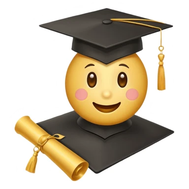 graduation cap and diploma together emoji sticker