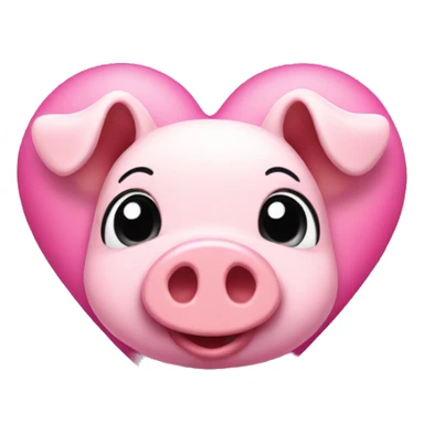 Pink heart with little nouse pig sticker