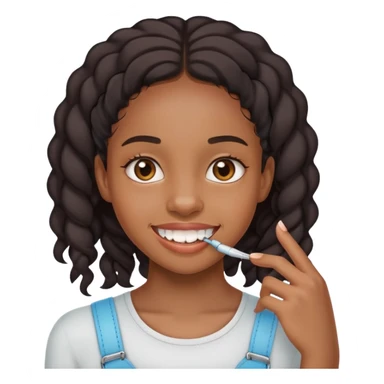 Black girl with braces sticker