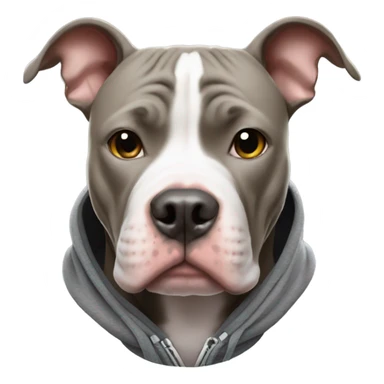 Pitbull wearing a hoodie sticker