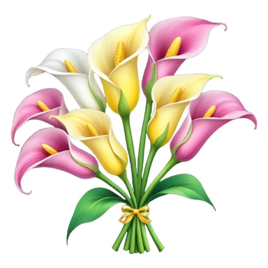 calla lily flower multicolor bouquet sticker