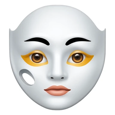 a sheet of white mask pack for face skincare beauty, except on the face, vacant hole on eyes and mouth sticker