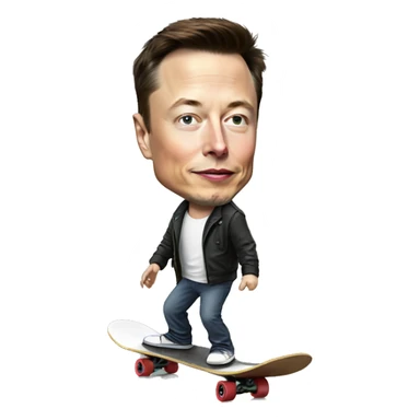 Elon musk on skateboard  sticker