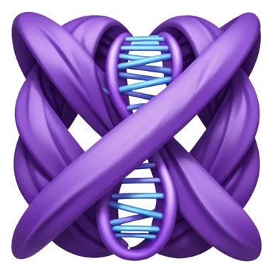 I want a DNA helix with a draped, rippled purple sheet as a background sticker