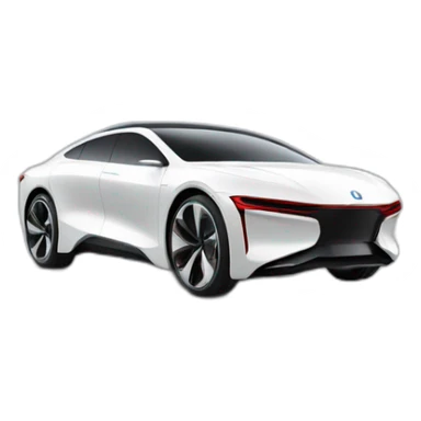 future sedan car of 2030 without logo in red sticker