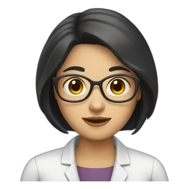 female researcher with short black hair sticker