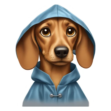 Dacshund dog wearing a rain coat sticker