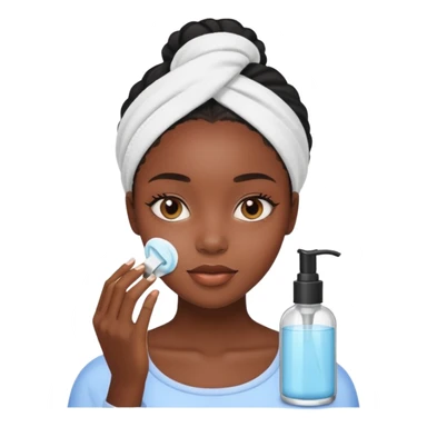 Black girl doing skincare sticker