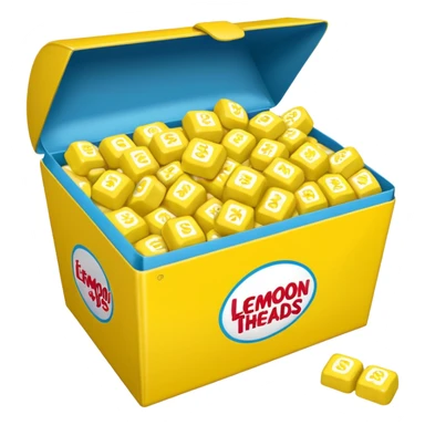 A movie theater box of lemonheads candy sticker