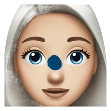 White Skin care on white freackles skin of a brunett blue eyed girl using skin care products like caudalie and ordinary brand sticker