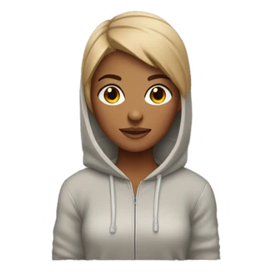 Tan girl with pixie cut and hoodie sticker