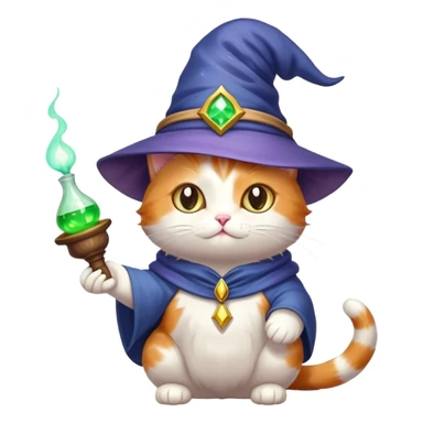 Penguin Wizard"A cute cat with a magical wizard hat, holding a tiny glowing potion."

 sticker