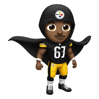 Pittsburgh Steelers player in uniform with black cape. sticker