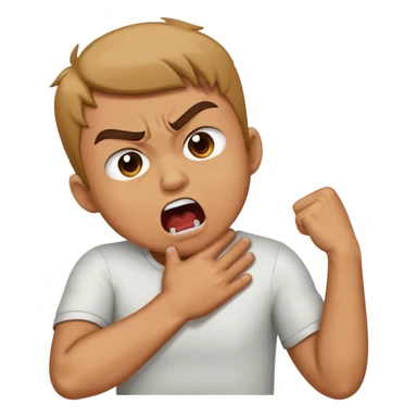 arms crossed holding His throat screaming angry sticker