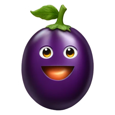 aubergine with a peach on top sticker