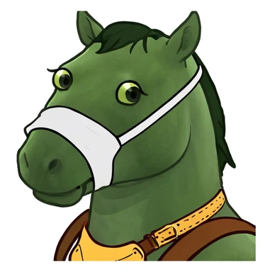 Horse wearing mask sticker