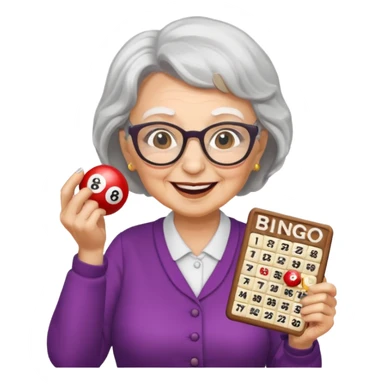 grandma playing bingo sticker