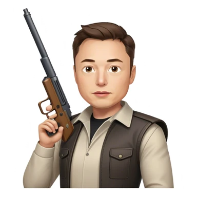 Elon musk with a gun sticker
