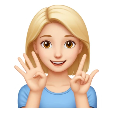 happy girl with stop hand gesture sticker