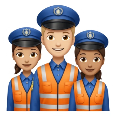 group of multiracial railway standing sticker