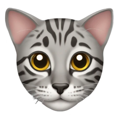 grey bengal cat sticker