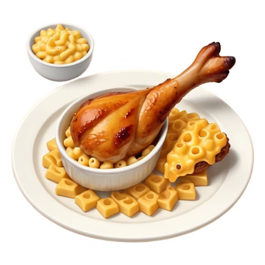 baked chicken leg with mac and cheese on the side sticker