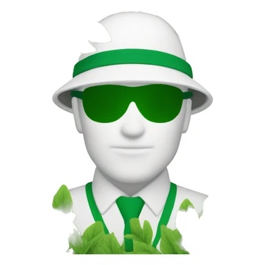 gardener pith helmet jacket white green trees  sticker