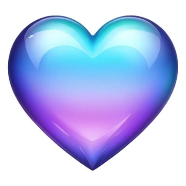 Gradient iridescent purple indigo blue cyan crystal heart sticker