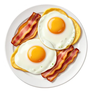 Bacon and eggs breakfast plate sticker
