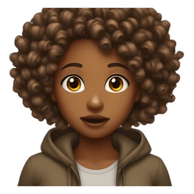 black girl shocked brownskin curly hair sticker