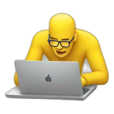 yellow designer-doing-wireframes-on-a-laptop sticker