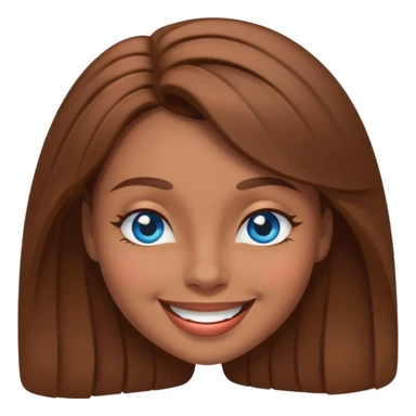 mulher morena de olhos azuis sorrindo e piscando um olho sticker