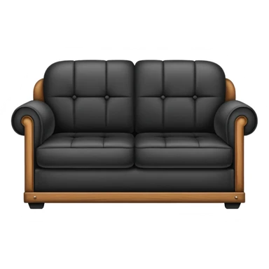 Minimalistic flat vector icon, iOS style, thin black contour on white background. Old sofa divided into two halves: one side worn out and shabby, the other side new and modern. Clean, no text, no shadows. sticker
