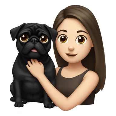 Girl with brown hair with a black pug sticker