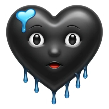 Black heart melt sticker