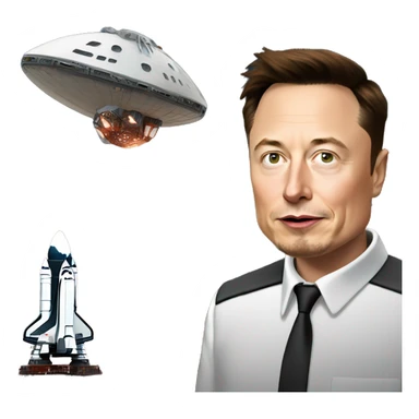 Elon musk senting a spaceship to Mars sticker