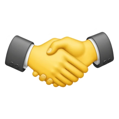 Graphic: 🤝 Handshake icon (white with yellow outline).
Animation: Hands meet, shake slightly.
Background: Transparent.
 sticker
