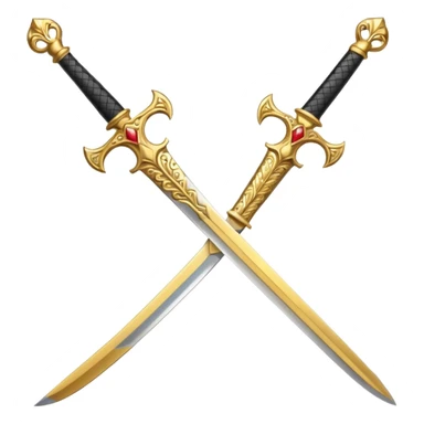 Golden ceremonial sword — engraved handle, decorative sticker