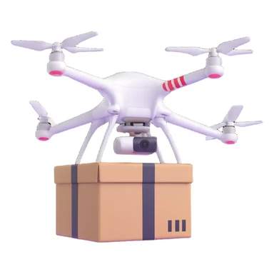 quadcopter drone delivering box sticker